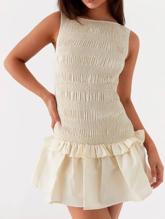 Peppermayo Dresses & Skirts - Peppermayo Garden Kisses Shirred Mini Dress - Ivory (NWT)